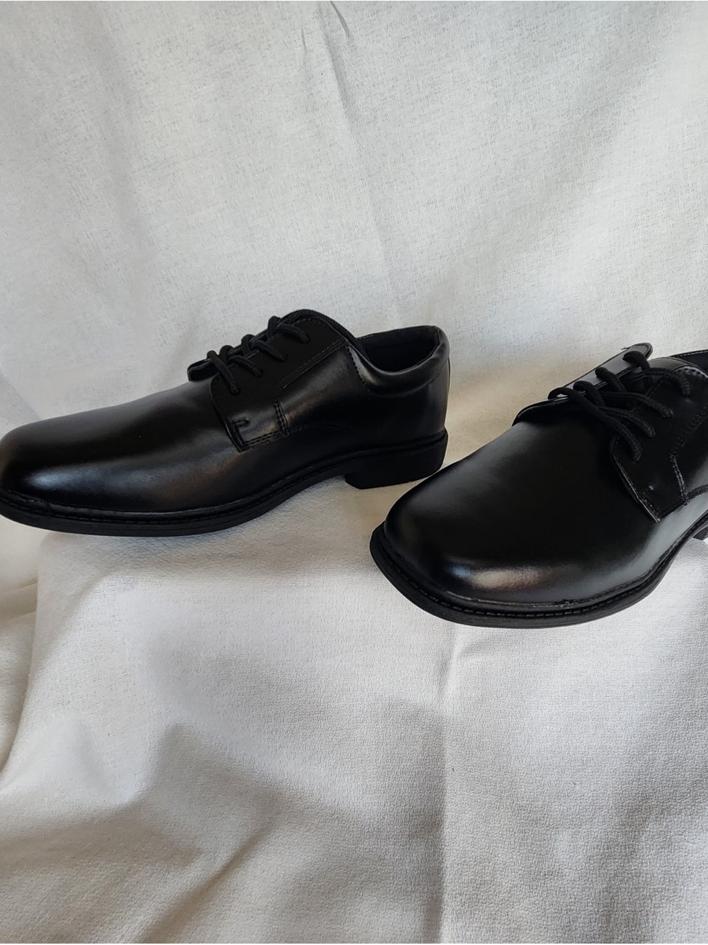 Stacy Adams Boys' Black Lace-Up Dress Shoes man made material